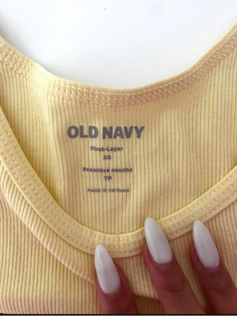 Old Navy First Layer Rib-Knit Tank Top Pastel Butter Yellow - Size Extra Small - Picture 3 of 4